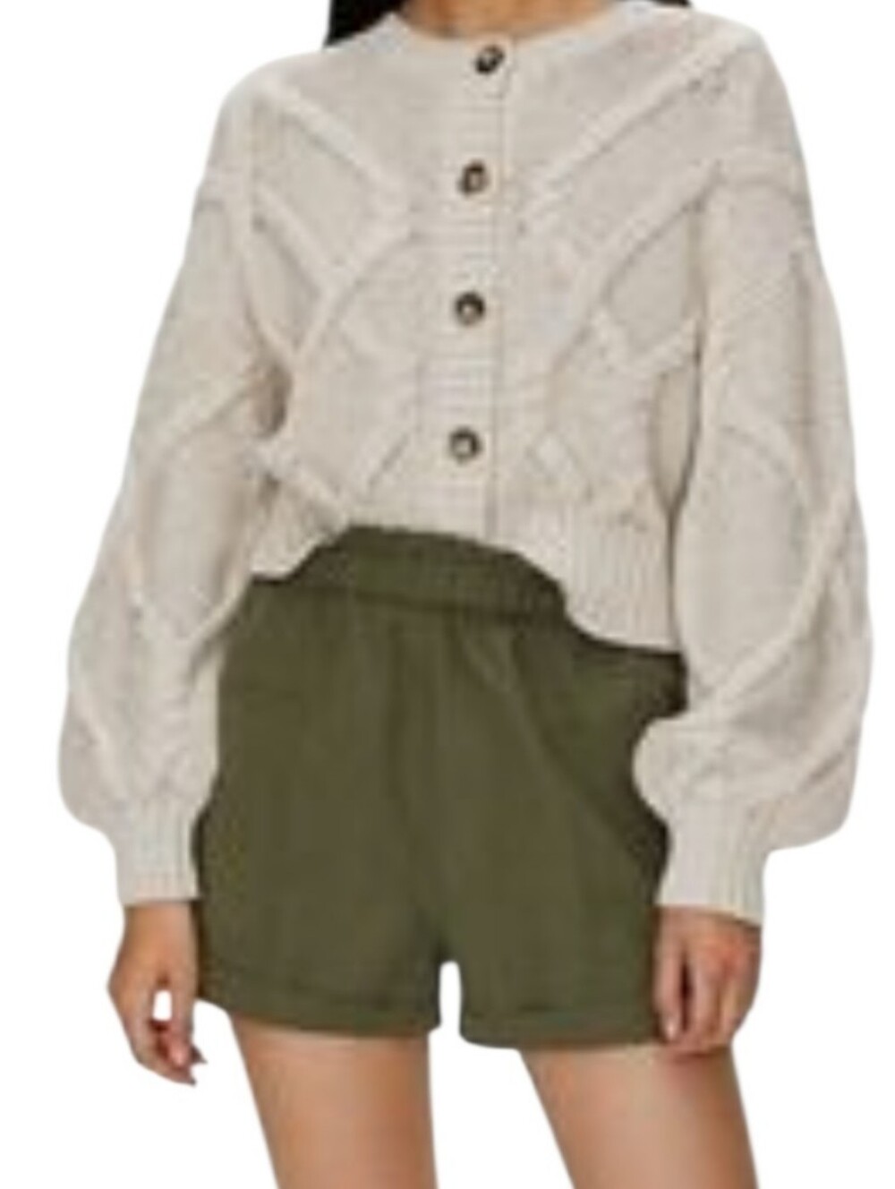 Aritzia Wilfred Free Jessica High-Waisted Shorts Olive Green Linen Lyocell